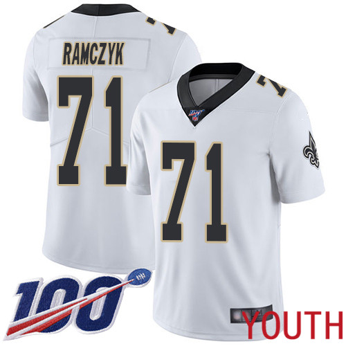 New Orleans Saints Limited White Youth Ryan Ramczyk Road Jersey NFL Football 71 100th Season Vapor Untouchable Jersey
